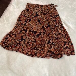 Jones New York Asymmetrical A-line Midi Skirt in Brown and Black